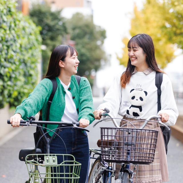 自転車で登校！